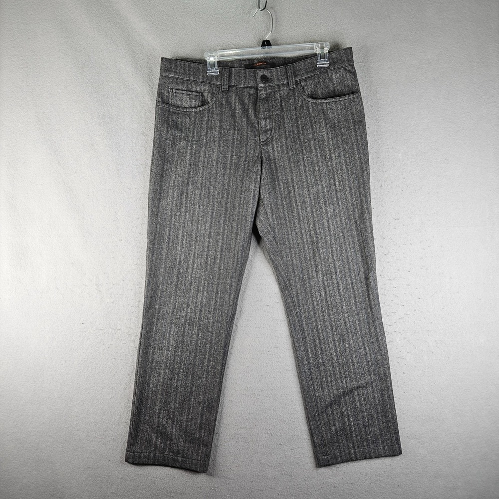 Alberto Ceramica Pants Men 36x28 Tag 35x34 Gray Chevron Slim Fit Stretch Regular